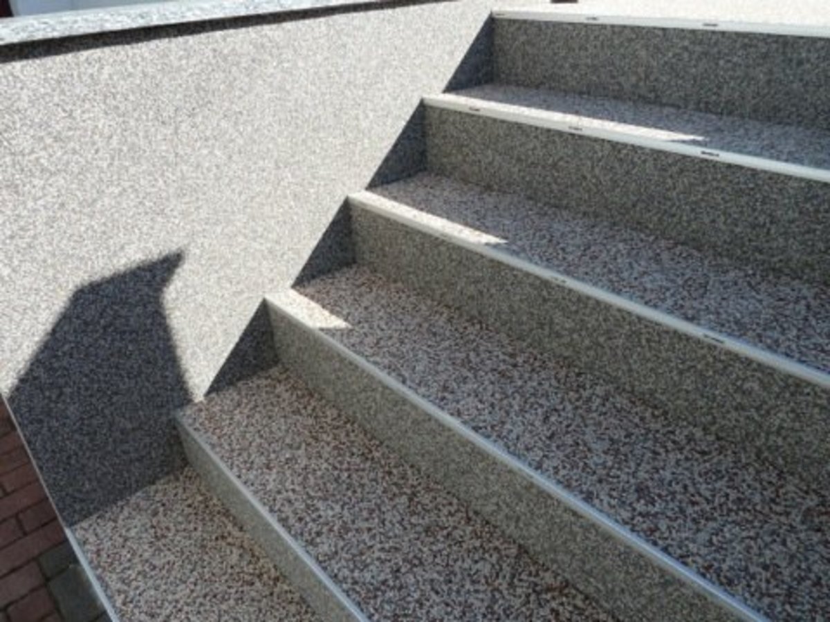 WST Decorative covering PU stairs with WST marble
